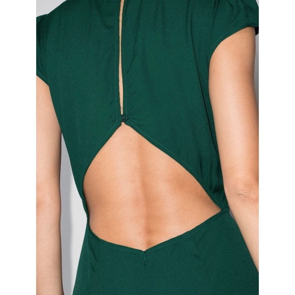 RARE! NEW! Reformation Gavin Cut Out Midi Dress in Emerald Green - Picture 4 of 13